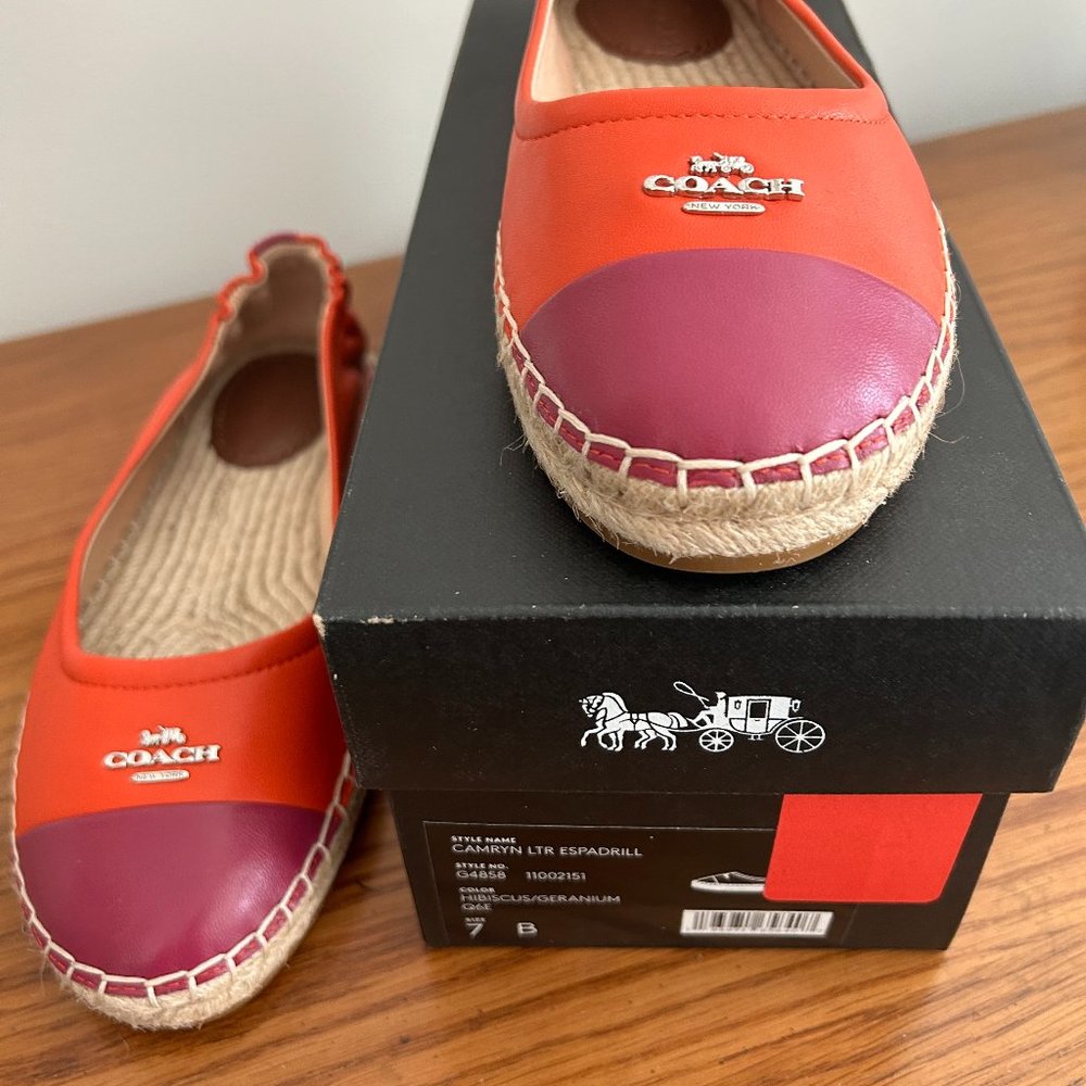 Coach Size 7 Espadrilles Orange/Fuchsia